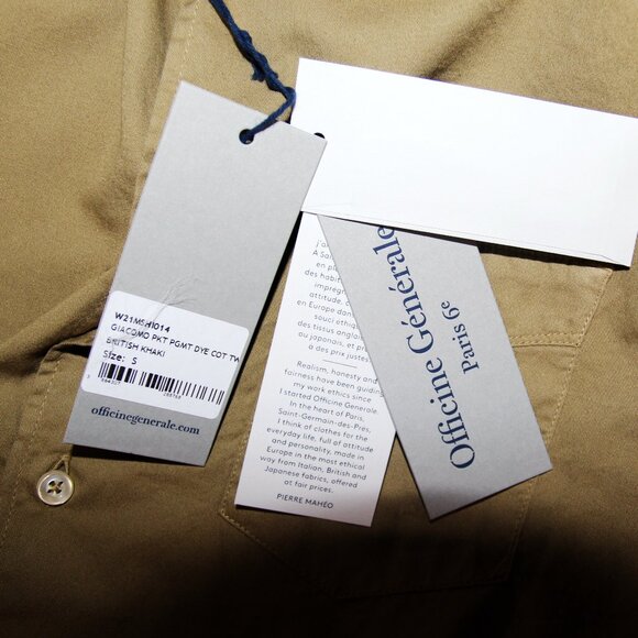 BNWT AW21 OFFICINE GENERALE POPLIN SHIRT S - Picture 8 of 14